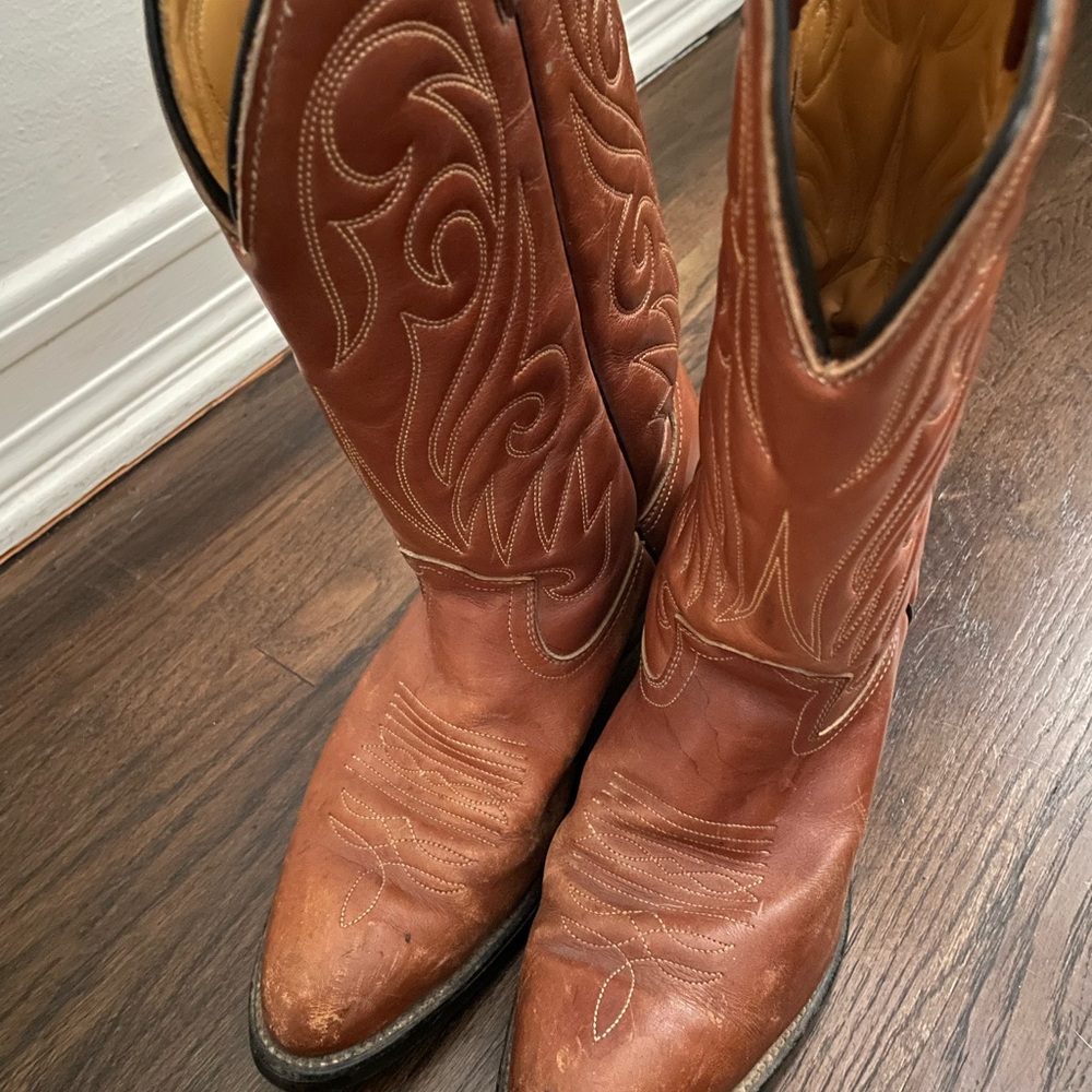 Vintage Cowboy Boots Mason Brown Leather Men’s 9 D